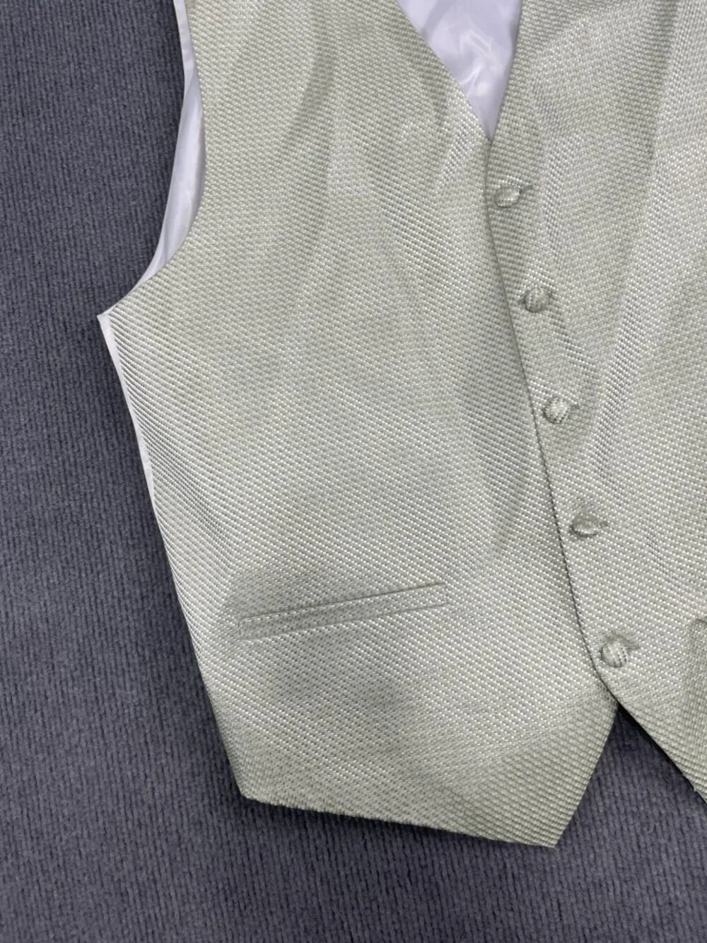 Cardi Collection Mens Silver Textured Formal Vest XLL